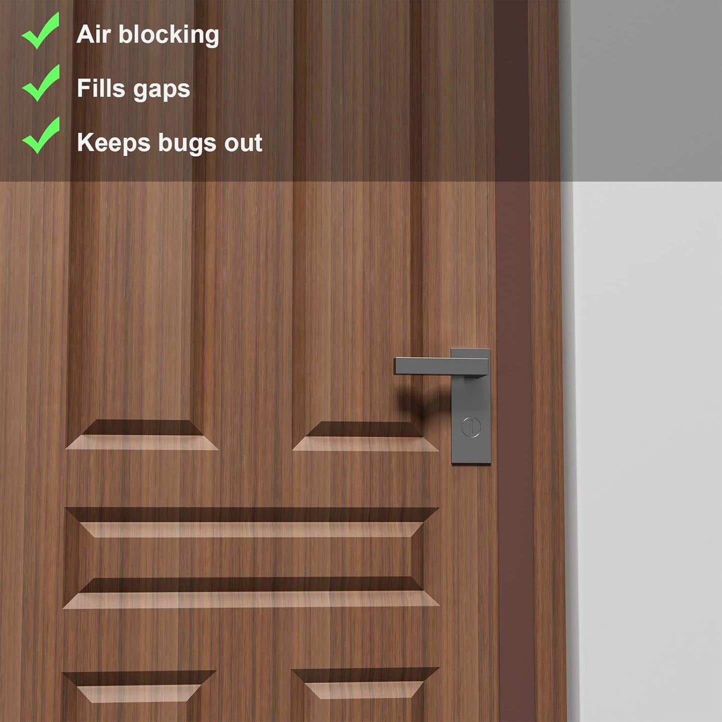 T-Shaped Door Draft Stopper, 1.97 in x 40 Ft Silicone Seal Strip for Windows Gaps, Weather Stripping Seal Strip Shower Sweep, Brown