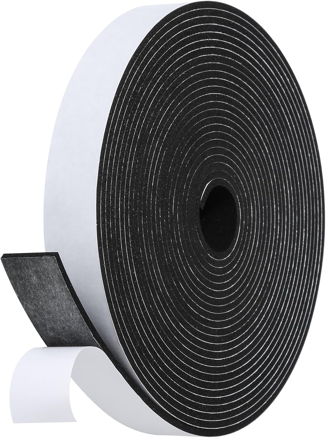Weather Stripping Door Seal Strip- 1 Inch X 1/8 Inch X 26Feet, Strong Adhesive, Lightproof, Soundproof, Weatherproof Foam Tape Insulation for Sliding Door, Front Door Frame, Windows- Black