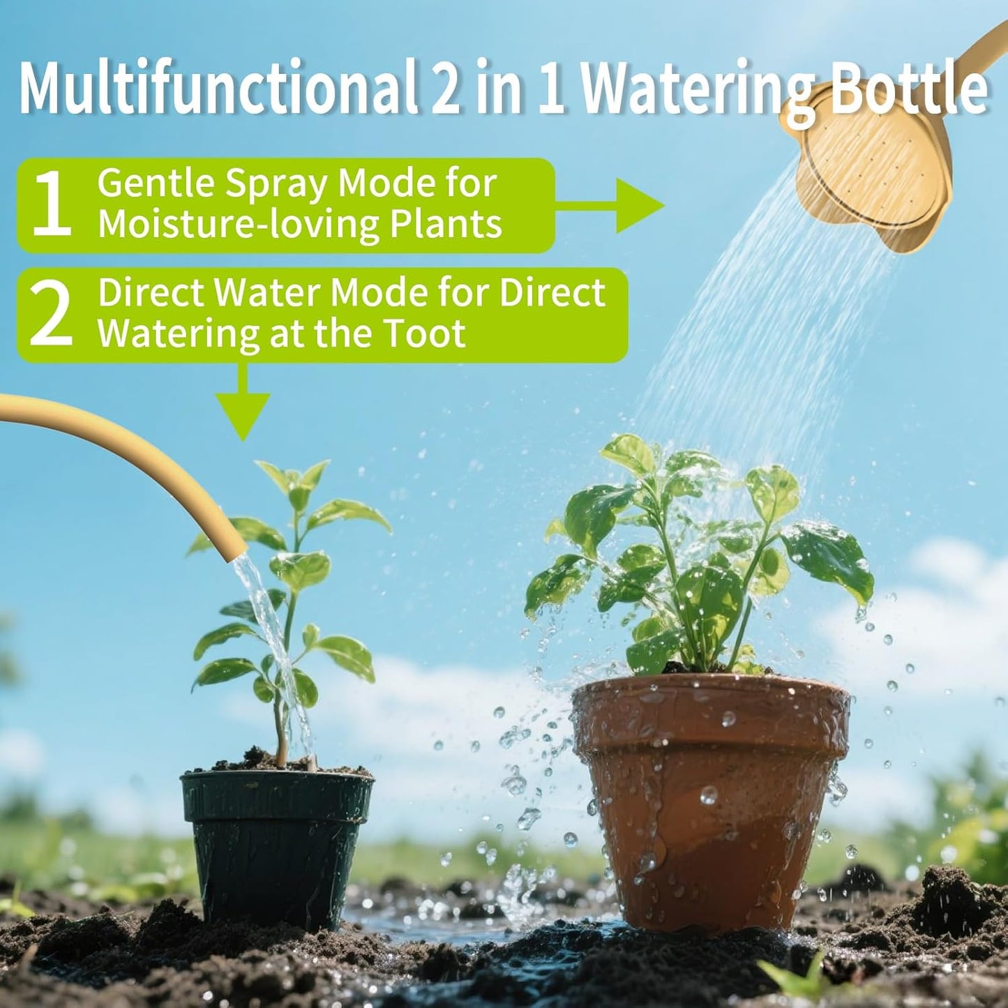 Squeeze Bottles for Plants, 11oz, 325ml Small Watering Can for Succulent, Muti-Function Squirt Bottle for Seedling Watering, Wash, Tattoo, Khaki