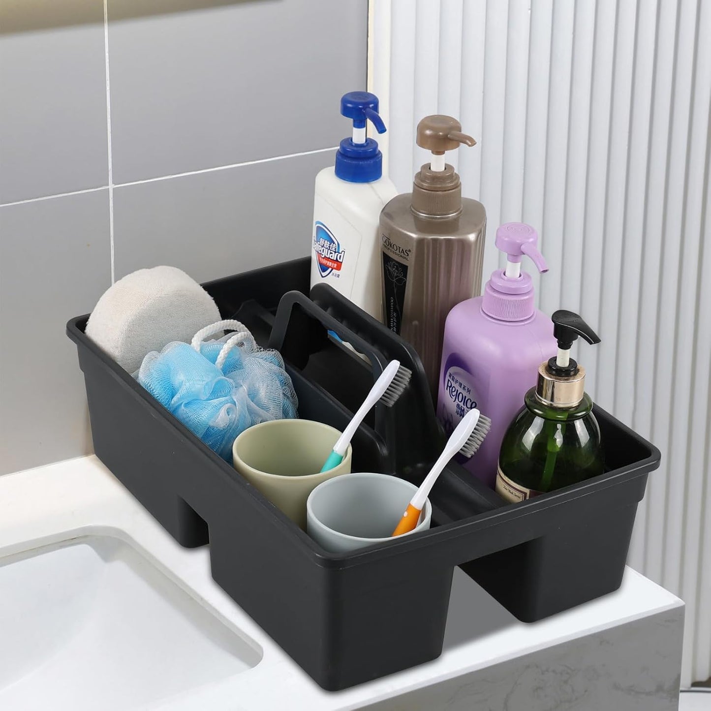 6 Packs Plastic Cleaning Tool Caddy with Handle, Cleaning Supply Carry Caddy for Cleaning Products