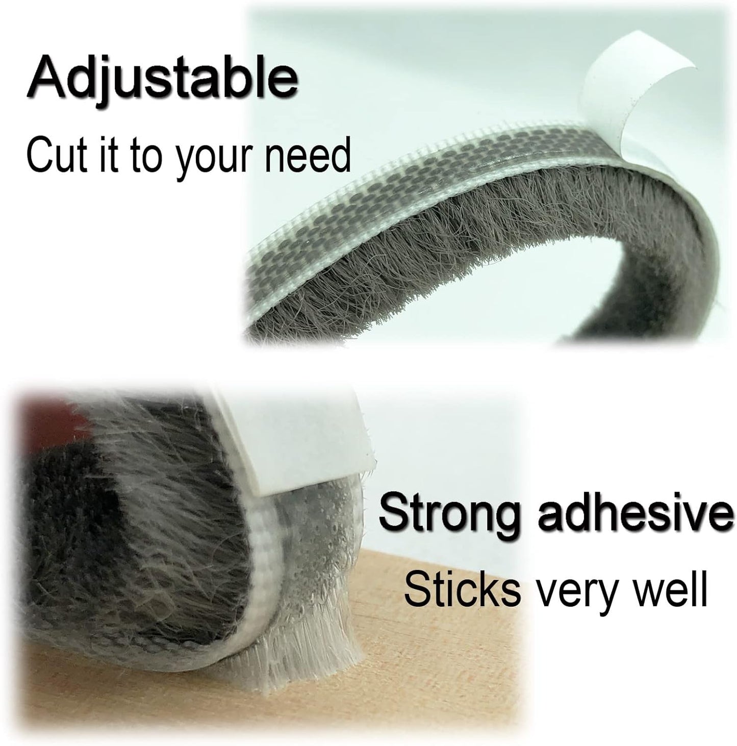 80 Ft White Weather Stripping Brush for Sliding Window/Door Frame, House Soundproofing Felt Self Adhesive Weather Strip Seal Strip Sealer Tape (11/32 Backing x 11/32 Brush inch)