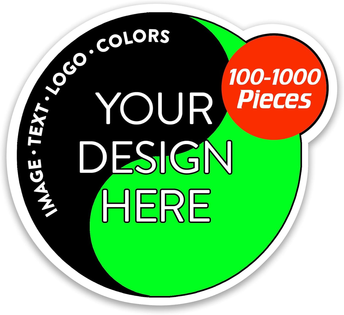 5-1000 Custom Vinyl Stickers - Upload Your own Image, Text, Design, Logo - Personalized Logo Labels for Handmade, Packaging, Bottle, Jars, Candle, Brand Stickers (Black, 6x6)