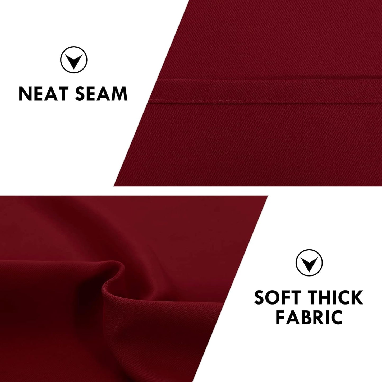 DWCN Christmas Burgundy Room Darkening Blackout Curtains - Thermal Insulated Privacy Energy Saving Window Curtain Drapes 42 x 54 inch Length, Set of 2 Bedroom Living Room Curtains