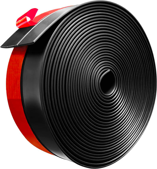 Silicone Weather Stripping, 3 inch (W) x 20 Ft (L) Door Draft Stopper Window Seal Strip for Gaps of Door & Windows, Garage Door Under Bottom, Sealing Tape Shower Doors Sweep, Black