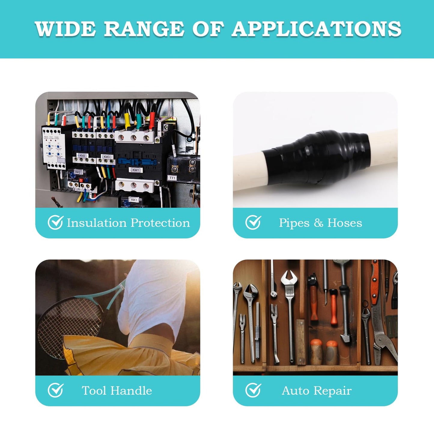 Waterproof Silicone Tape 1 in x 16.5 Ft Extra Strong Waterproof Rubber Leak Proof Sealing Tape Silicone Rubber Self-amalgamating Tapes for Emergency Pipeline Repair Cable Bandage Tool Fixing