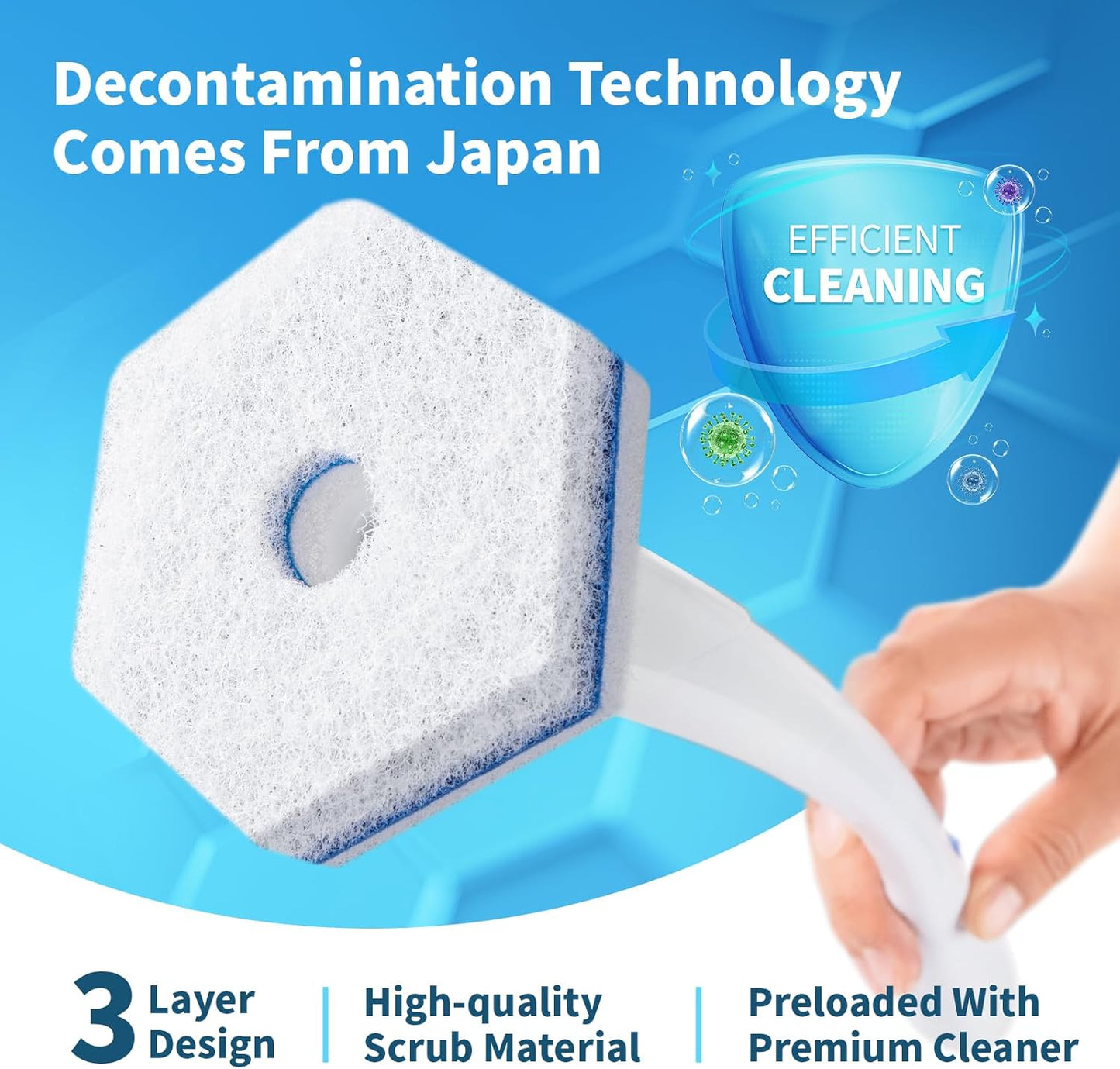 oshang Toilet Cleaner Refills, Toilet Refill Pads, Disposable Toilet Brush Heads for Toilet and Bathroom Cleaning, Compatible with Clorox Toilet Brush (32 Count)