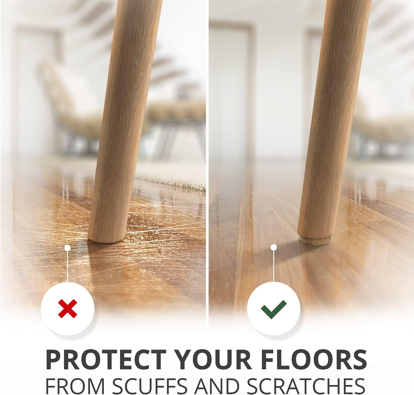 Felt Furniture Pads X-PROTECTOR 235 PCS Premium Furniture Pads - Felt Pads Furniture Feet Best Wood Floor Protectors - Protect Your Hardwood & Laminate Flooring!