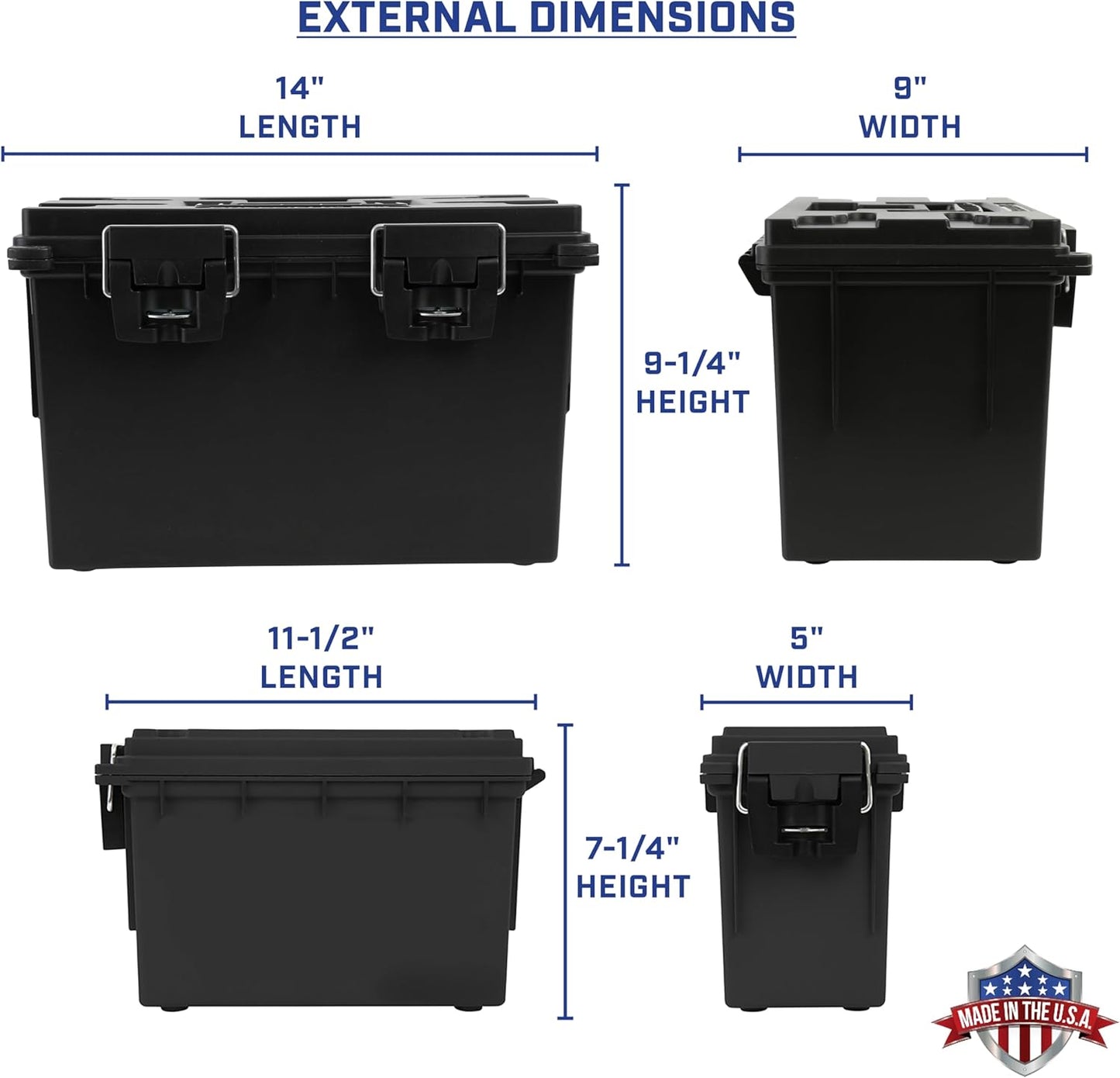 Sheffield 12706 Storage Bins With Lids, 2-Pack Stackable Storage Bins, Made in USA, Lockable and Water-Resistant Containers with Lids, Plastic Containers for Home, Classroom, and Dorm