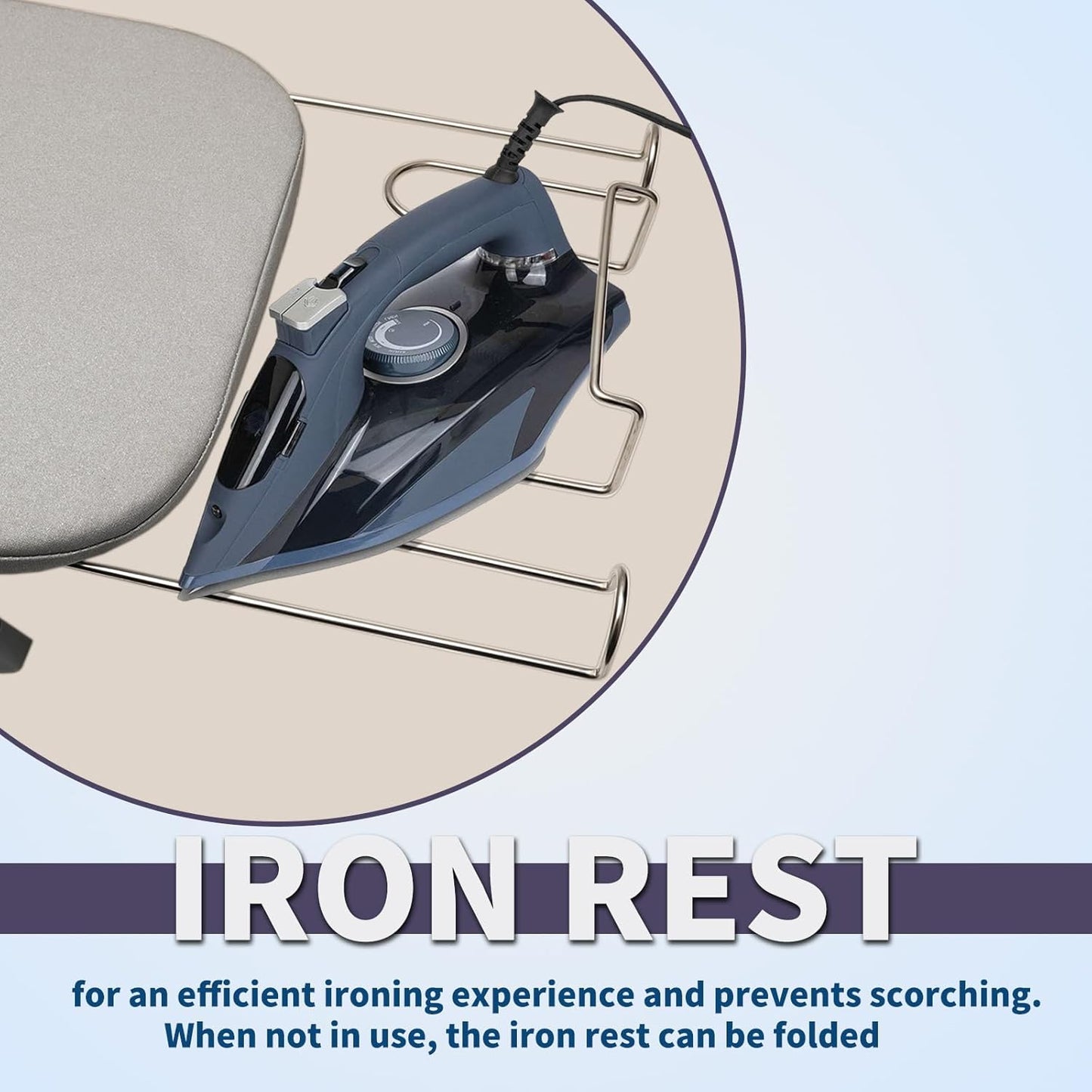 Tabletop Ironing Board Folding with Iron Holder and Iron Rest, Portable Space Saving Small Metal Ironing Board (Gray)
