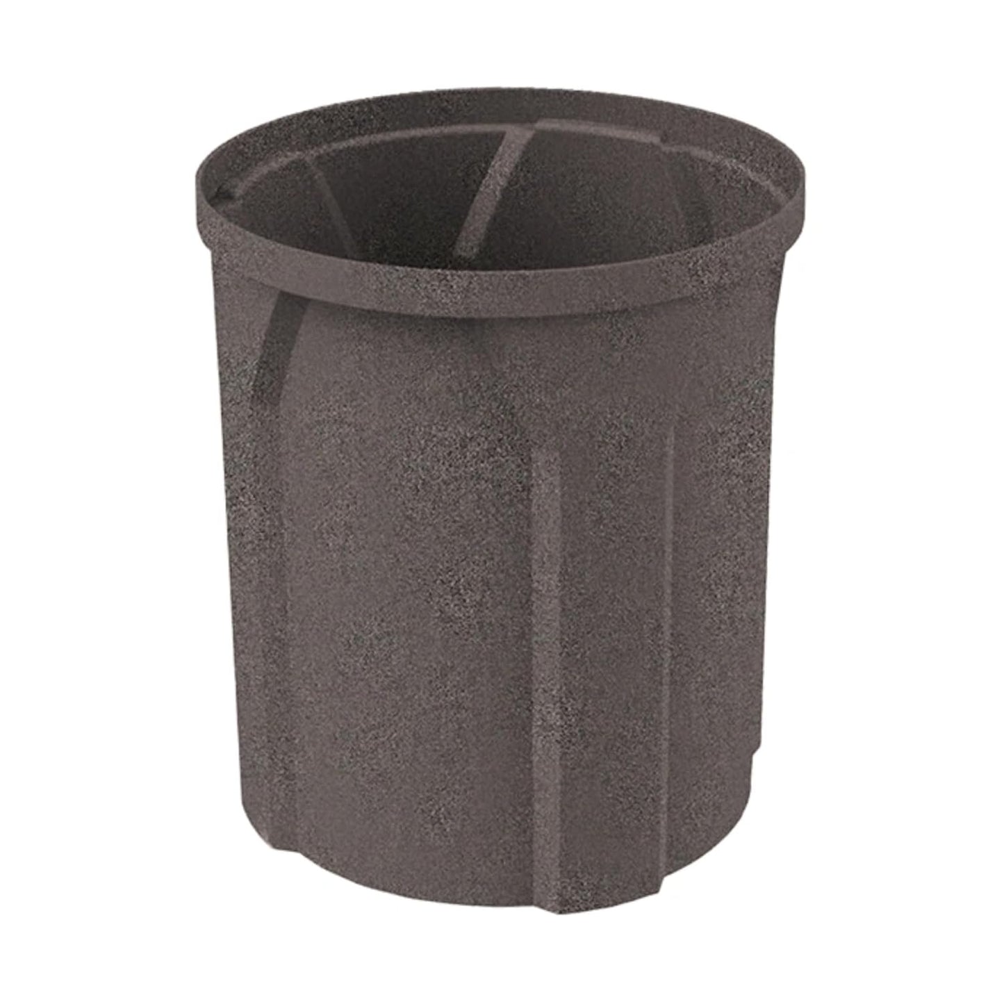 42 Gallon Circle 100% Recycled Plastic Heavy Duty Outdoor Commercial Trash Can with Push Open Dome Lid and Internal Liner - Great for Schools and Businesses - Brown Granite