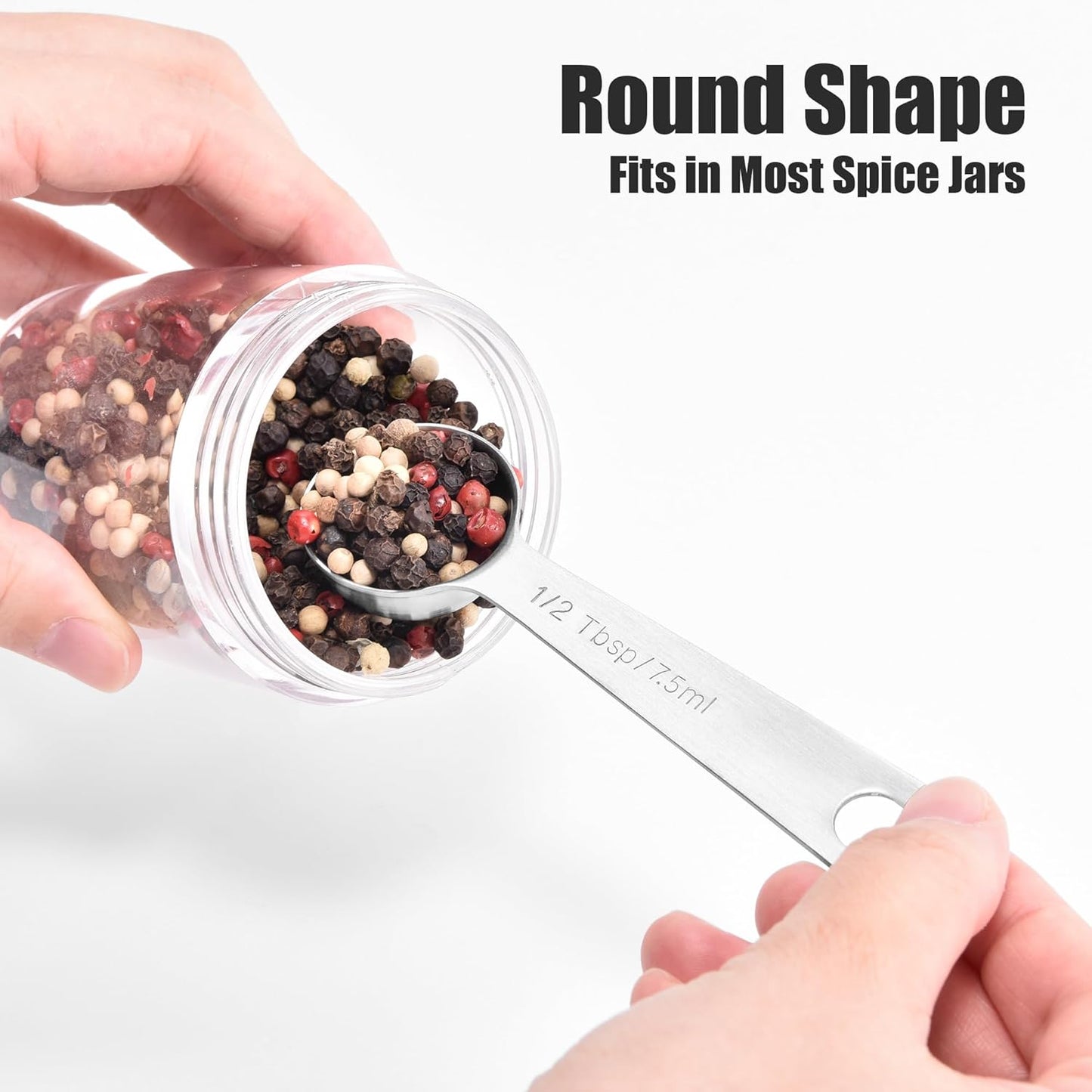 Doosu Measuring Spoons Set of 6-18/8 Stainless Steel Heavy Duty Teaspoons Tablespoons with Engraved Metric & US Measurements, Metal Measure Spoon for Dry and Liquid Ingredients, Dishwasher Safe