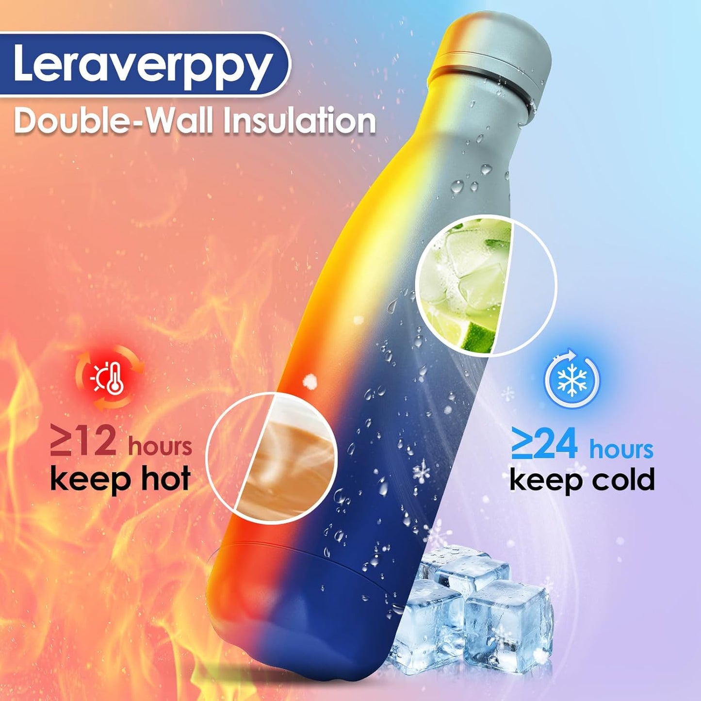 17oz Cola-Bottle Shaped Stainless Steel Leak-proof Water Bottle,Double Wall Vacuum Insulated Metal,Travel Mug For Sports Indoors & Outdoors,BPA-Free School Kids Flasks,Mix(12 Pack)