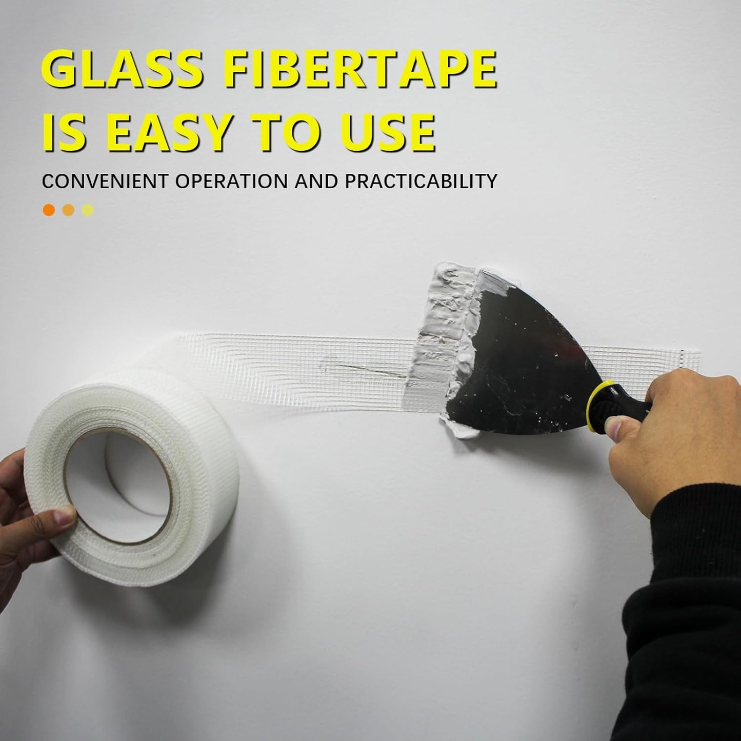 6" 100 Feet Drywall Joint Tape, Self-Adhesive Encrypted Fiberglass Drywall Repair Mesh Tape for Wall Cracks and Seam Patch