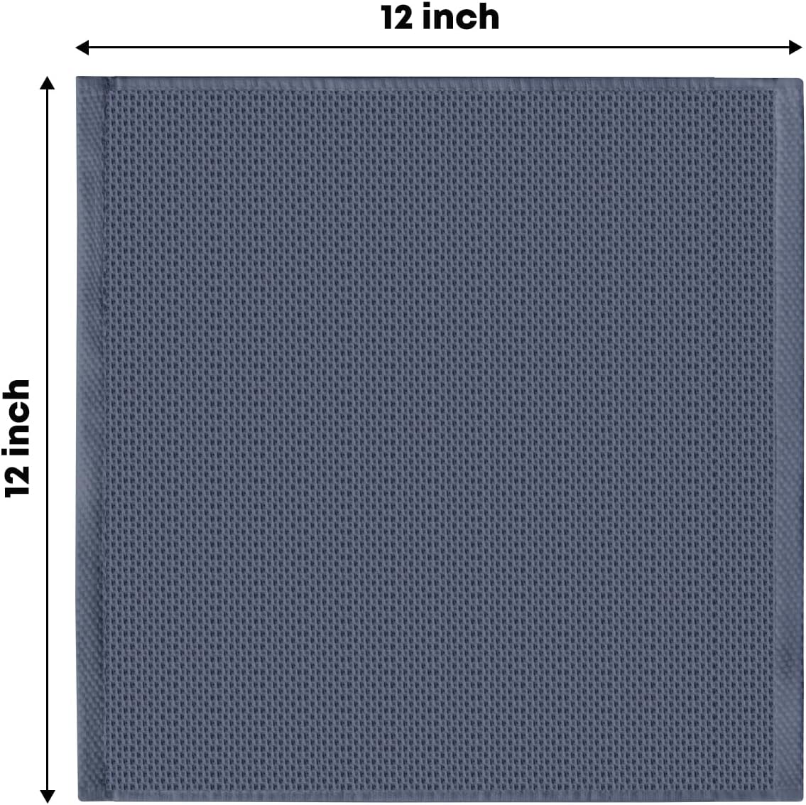 Artoid Mode 100% Cotton Navy Blue Light Dark Grey Waffle Weave Kitchen Dish Cloths, 12x12 Inch Ultra Soft Absorbent Quick Drying Kitchen Dish Towels Set of 6, Multicolor