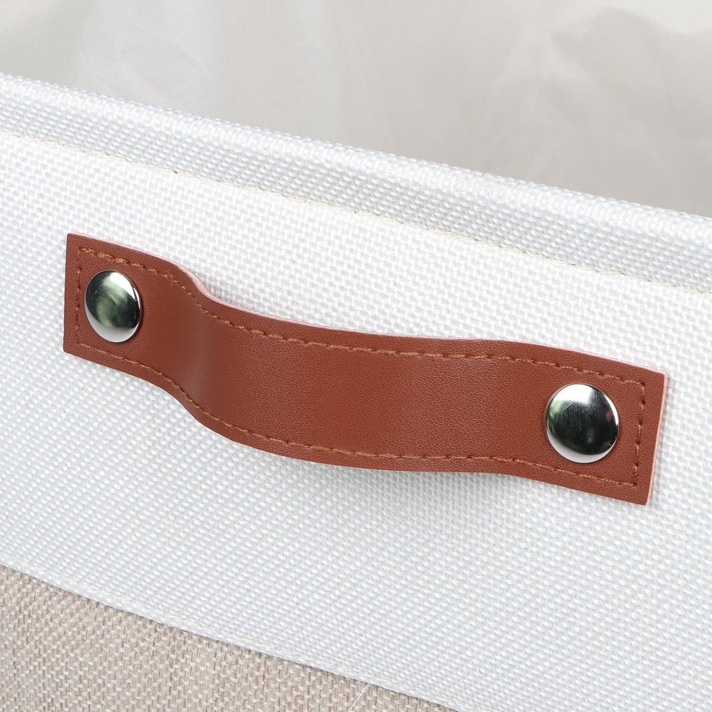 Univivi 4 PC 13 Inch Cube Storage Baskets with Hard Bottom for Shelves Foldable Storage Baskets for Closet Storage Clothes,Cube Storage Bin, Storage Basket with Handles for Organizing (Khaki)