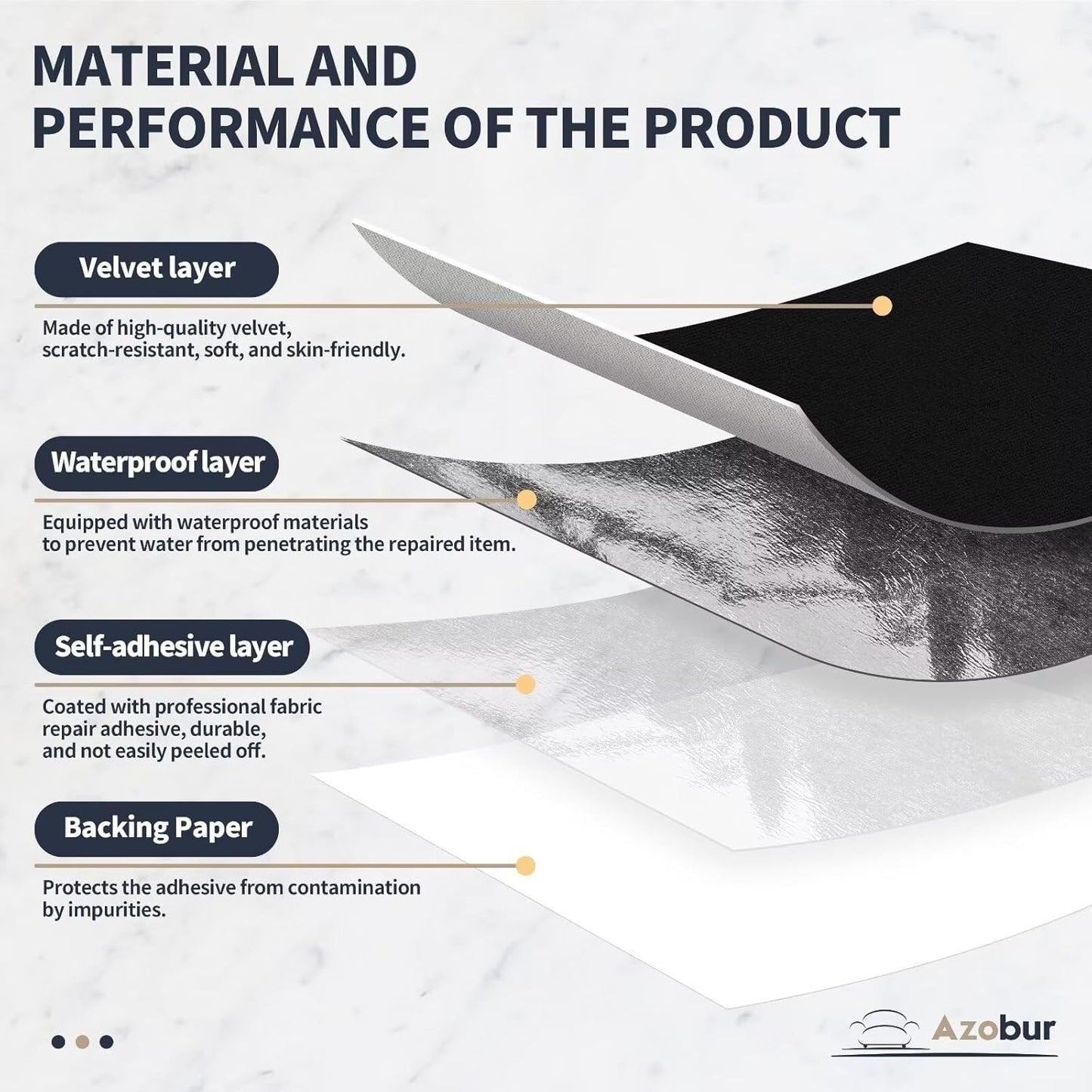 Azobur Velvet Patch,Self-Adhesive Rectangular Flannel Fabric Patch,Multicolor Available Anti Scratch Velvet 8X11 Inch Peel and Stick for Sofas, Automotive Interior, Handbags,and Pillow (Black)