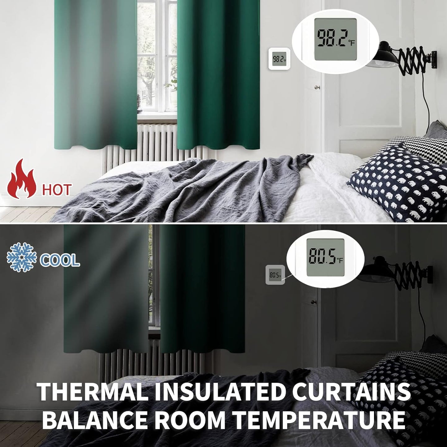 BGment Rod Pocket Blackout Curtains for Bedroom 84 Inch Length - Dark Green Thermal Insulated Room Darkening Drapes Privacy Christmas Decor for Living Room, 42 x 84 Inch, 2 Panels, Emerald