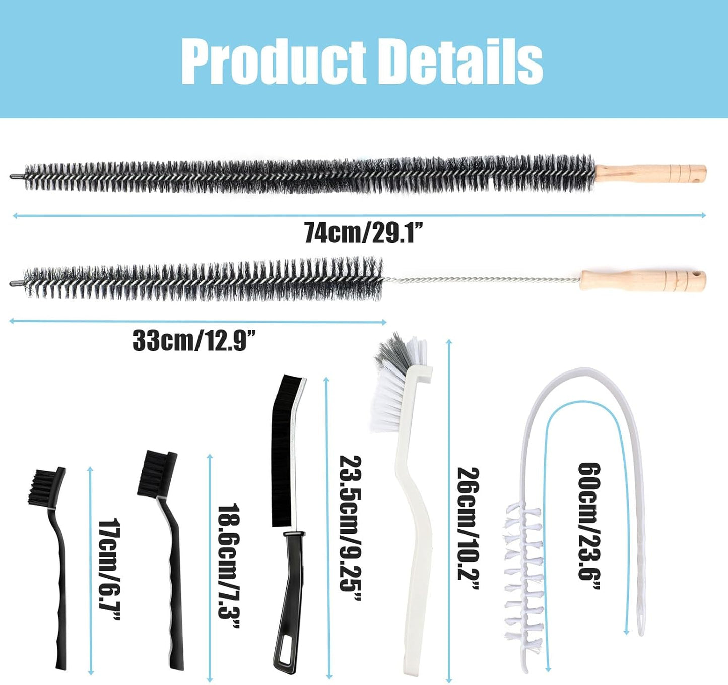 Washing Machine Cleaning Brush,Dryer Cleaning Brush,Crevice Brush for Bathroom, Shower & Kitchen - Scrub Brushes with Long Handle,Household Cleaning Tools Tile, Bathtub, Sink, Grout Cleaning Brushes