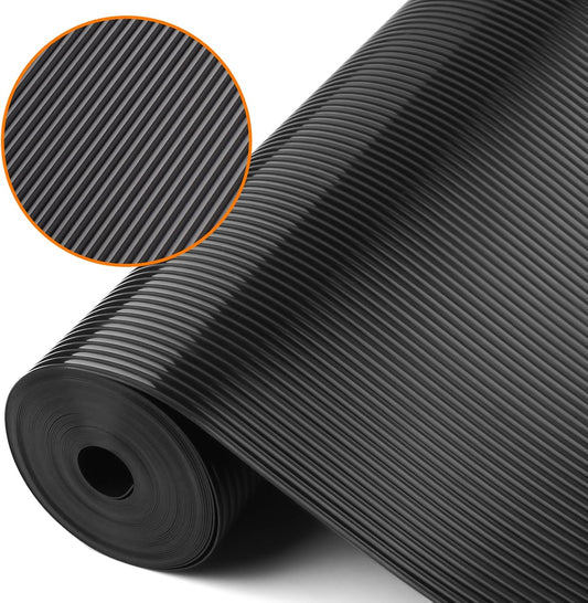Shelf Liners for Kitchen Cabinets Non Adhesive Drawer Liner EVA Material Cupboard Mat Refrigerator Mats Washable Fridge Liner for Cabinet, Storage and Desks 17.3 x 157.4 Inches Black