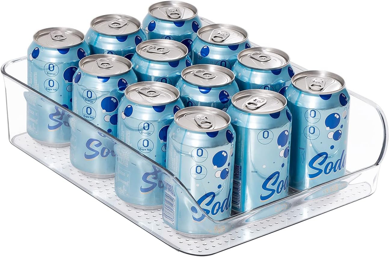 Ettori 2 Pack Water Bottle Organizer Refrigerator Organizer Bins and Clear Storage Bins for Fridge, Freezer, Cabinet, Cupboard, Pantry Shelf, BPA-Free