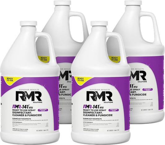 RMR-141 EPA Registered Mold and Mildew Killer, Eliminates Odors, Removes Mold, Mildew, Bacteria, and Viruses, 4 Pack of 1 Gallon Bottles