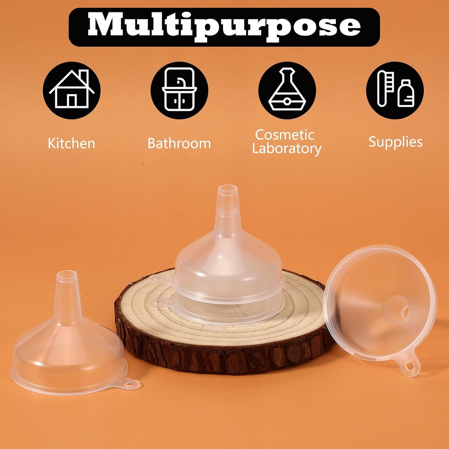 4PCS Mini Plastic Funnel, Clear Small Funnel, 5.5cm/2.17Inch Funnels for Kitchen Use, Food Grade Mini Funnels for Filling Water Bottle, Lotion, Essential Oil, Perfume, Spice and Powder