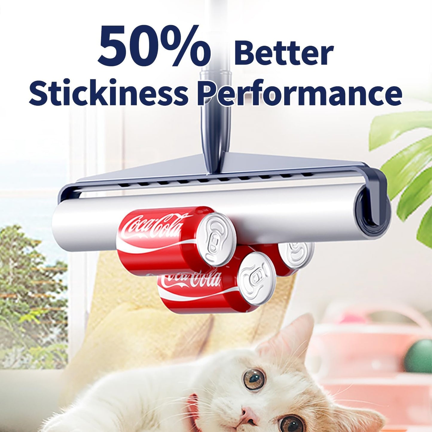 13.8in Lint Roller Refills Large Lint Roller Refill (8 Packs 480 Sheets) for Lint Remover, Pet Mega Extreme Stick Refill for Floor Roller, Cleaning for Carpets, Cars, Clothing, and Pet Hair