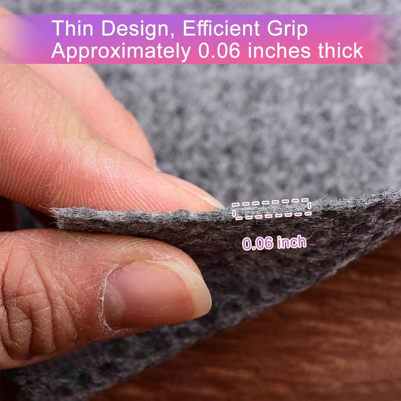 Ultra Strong Anti-Slip Rug Felt Pad 2 x 8 ft for Hardwood Floors, Non Slip Area Gripper, Thin Profile Non Skid Carpet Mat Keep Your Rugs in Place- Gray