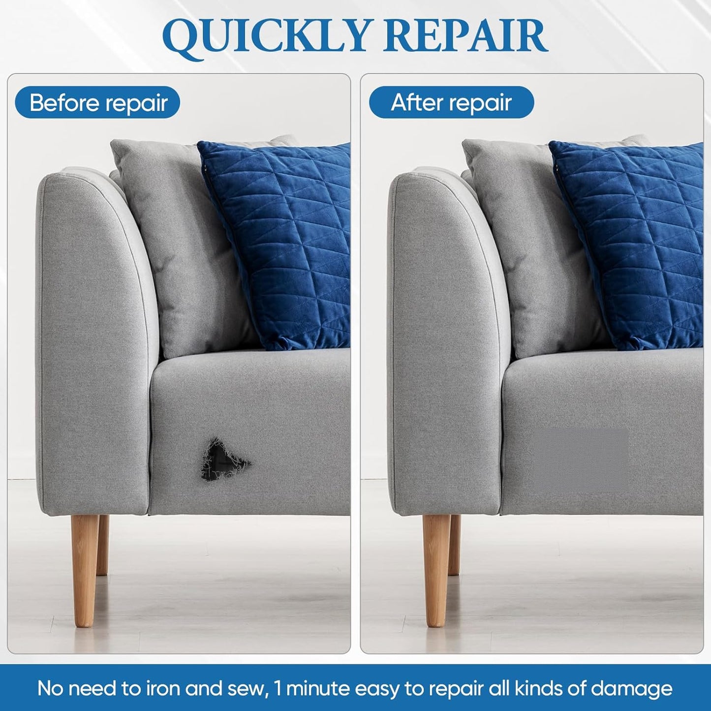 Canvas Patch 5.5 x 8 Inches 6Pcs Self-Adhesive Waterproof Canvas Patch Kit for Repairing Tents,Sofas,Boat Covers,Camping Chair,Awnings,Car Seats.(Dark Brown)