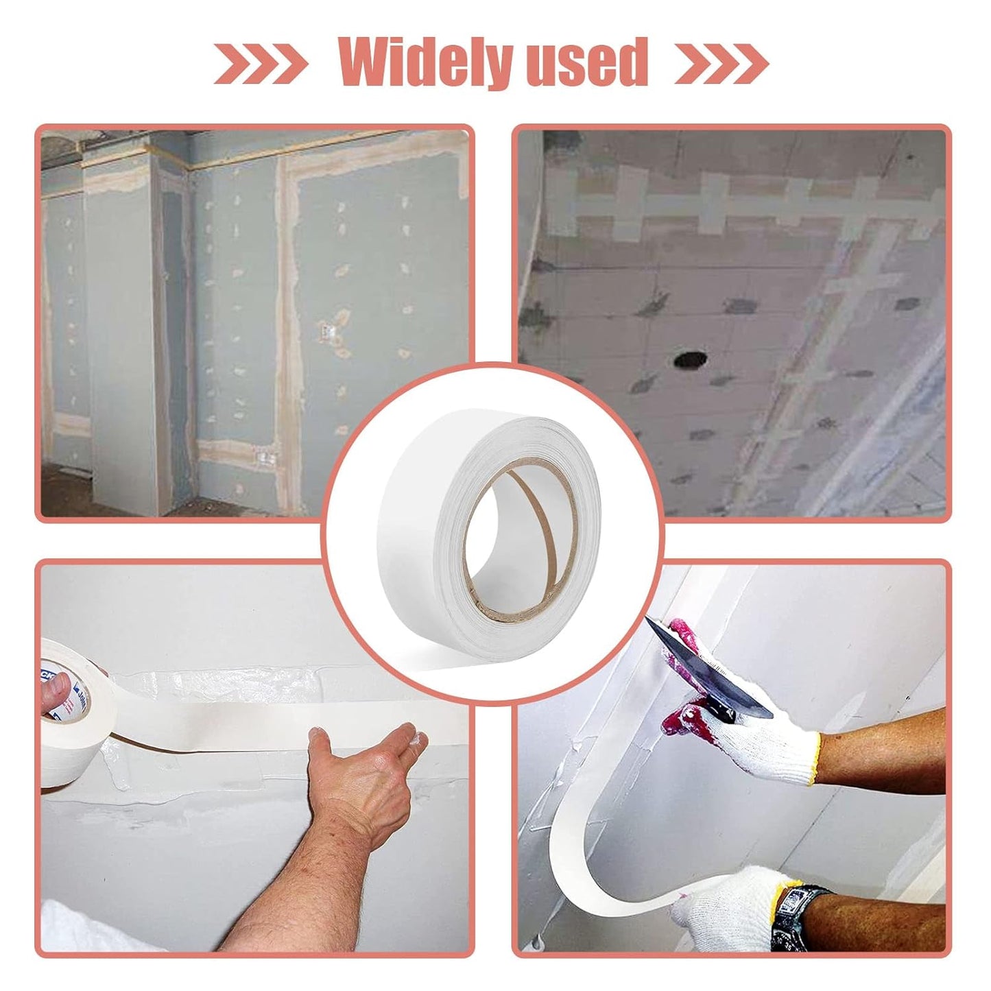 Drywall Paper Tape, 2” x 250 ft Ultra-Thin Fiber Paper Drywall Joint Tape for Seam Patch for Wall Sheetrock Ceiling Crack, White