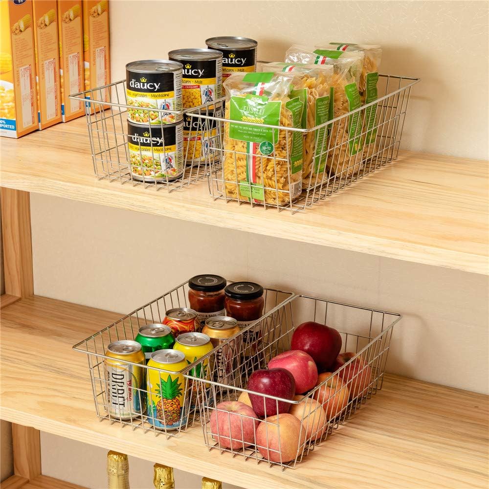 SANNO 15.7in Freezer Baskets Bins - Freezer Storage Containers Organizer for Office, Bathroom, Pantry