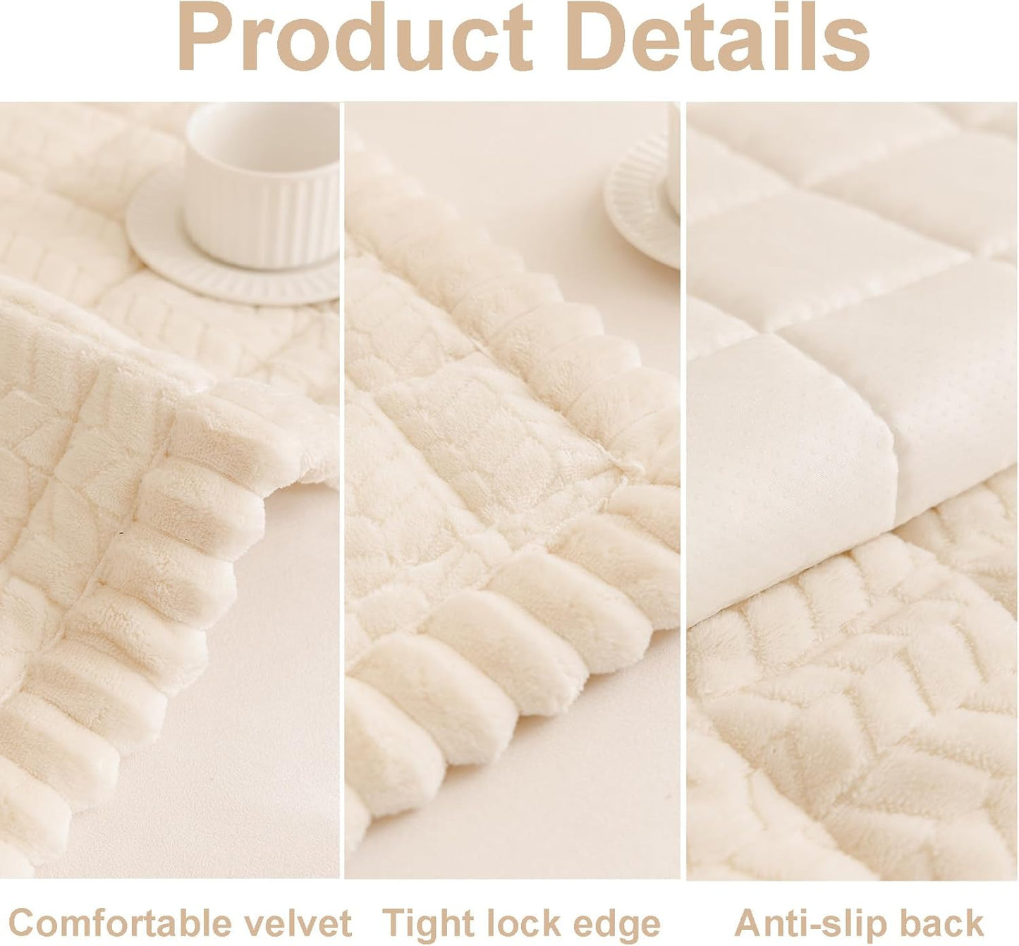 Mivnue Pet Couch Cover Protector Sofa Covers for Pets Washable Non Slip Couches and Sofas Dog Mat (Cream, 27.6" x 70.9")