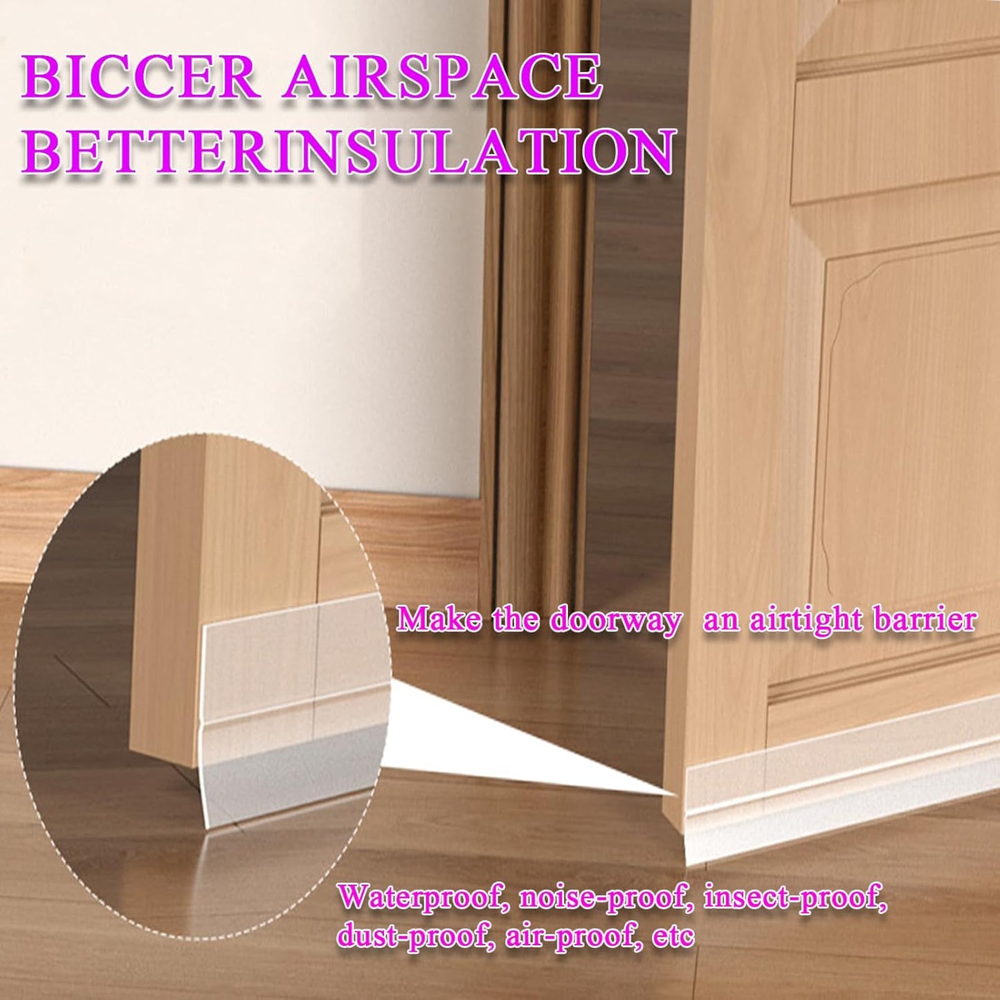 Weather Stripping Door Seal Strip for Gaps, Silicone Draft Stopper Adhesive Tape for Sliding Doors, Windows, Shower Glass, Soundproof Seal for Home Insulation, 32.8ft Roll Black