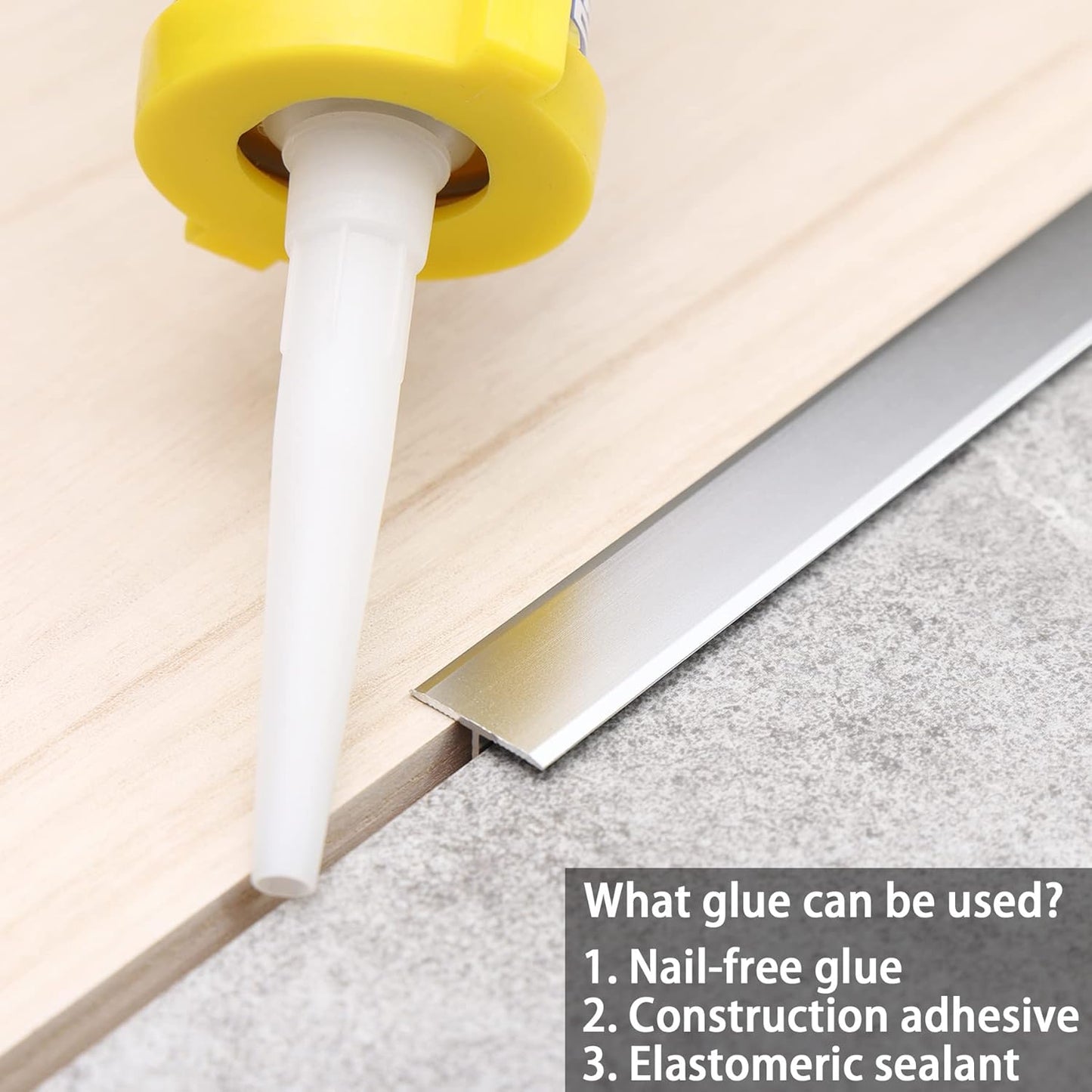 3Pcs Aluminum T Molding Trim & Floor Transition Strips, Flat Divider Strip for Door Threshold and Joining Flooring Gaps of Laminate Planks Tile (2.9Ft x 0.8In, Matte Silver)