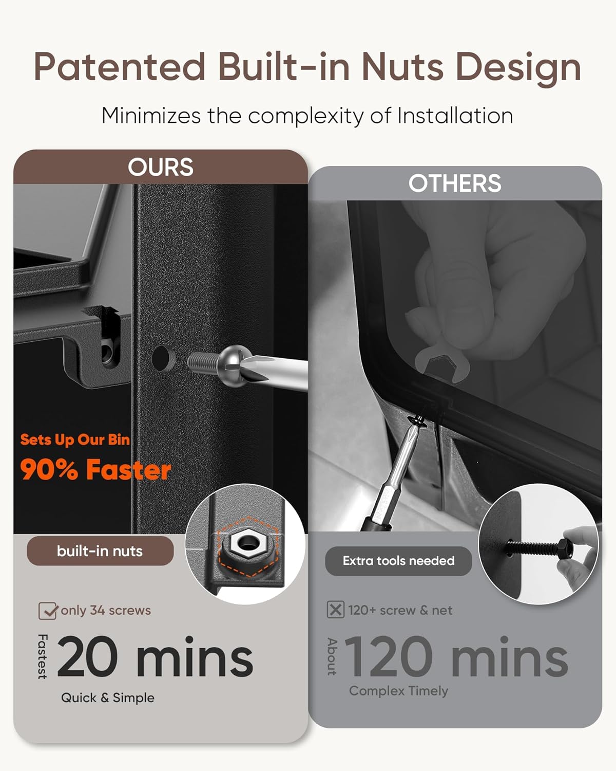 THEGROW'ING Updated 43 Gallon Outdoor Compost Bin. with Thermometer, Fast to Assemble. Tumbling Design, Dual Chambers. Rotating Function, Ideal for Outside, Backyard, Garden, Yard. Orange.