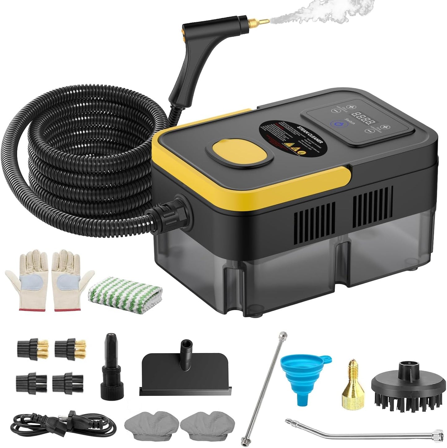 Steam Cleaner, 2500W High Pressure Steam Cleaner for Home, 10s Fast Heat-Up, Chemical-Free Steamer for Cleaning with 6 Steam Levels, 41oz Tank, Handheld Steam Cleaner for Car, Grease, Grout, Tile