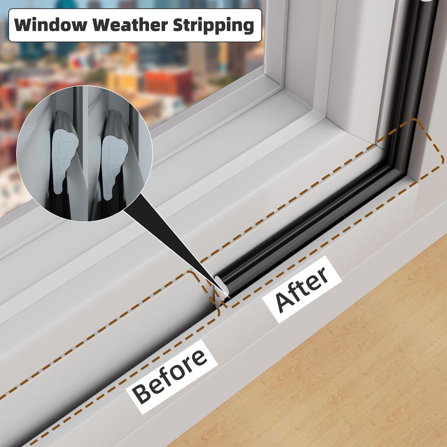 3 Pack*16.4 Ft Weather Stripping Seal Strip for Doors,Soundproofing Window Insulation Draft Stopper for Winter, Selfadhesive Foam Weather Strip for Door Frame,Door Gap Filler Noise Blocker(Black)