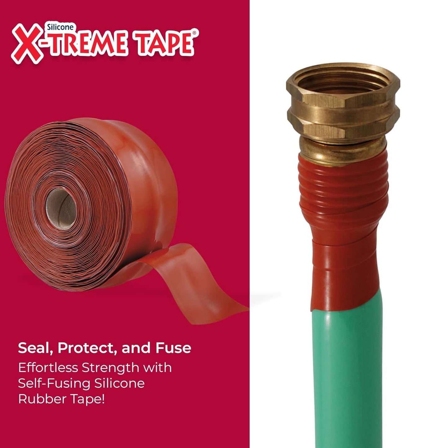 X-Treme Tape MOCAP Heavy Duty Electrical Tape, Self-Fusing Silicone Rubber, Waterproof & Insulating Flexible Tape, Electrical for Hose, Automotive, Outdoor & Repairs - 1" x 10ft Roll- Iron Oxide Red