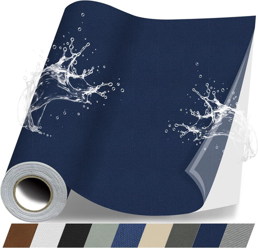 Fabric Repair Patches, 35X79 Inch Canvas Self-Adhesive Fabric Patches Tape Durable, DIY Large Canvas Repair for Sofa, Couches, Furniture, Chair, Clothing （35X79 Inch, Dark Blue）