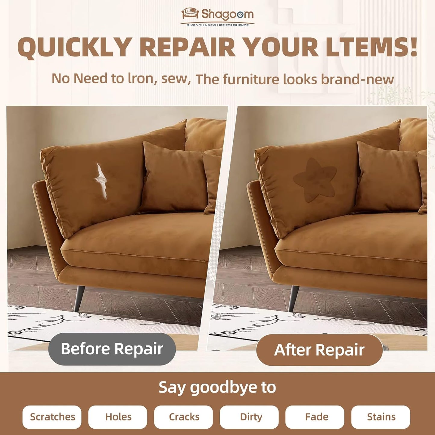 Suede Repair Patch, Large Fabric Repair Tape, Self-Adhesive Patches for Furniture, Couch, Sofa, Car Interior, Shoes, Hand Bag, Clothing (Grey, 3.5X79 Inch)