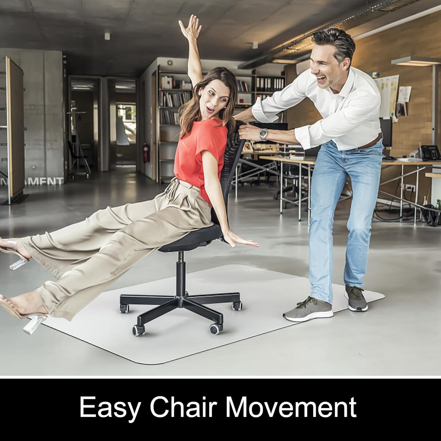 Kuyal Chair Mat for Hardwood Floor,46 x 53 inches Rectangle Desk Durable Wood/Tile Protection Mat for Rolling Chairs, Non-Studded Bottom