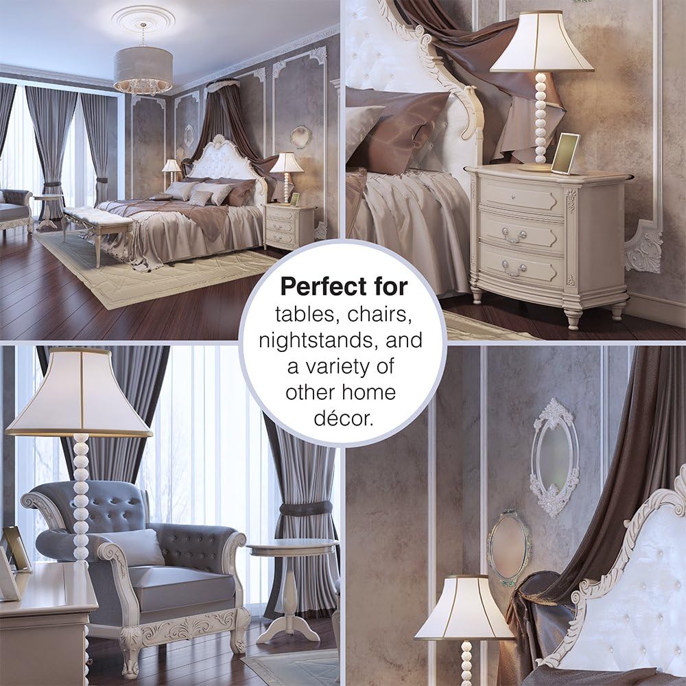 SoftTouch 2 1/2" Round Reusable Carpet Bottom Furniture Caster Cups to Protect Hardwood, Tile or Laminate Floors, Brown (4 Pack)