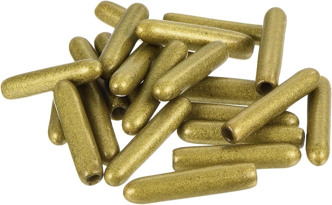 uxcell 20pcs Rubber End Caps 1/14"(1.8mm) ID Vinyl Round Tube Bolt Cap Cover Thread Protectors Gold