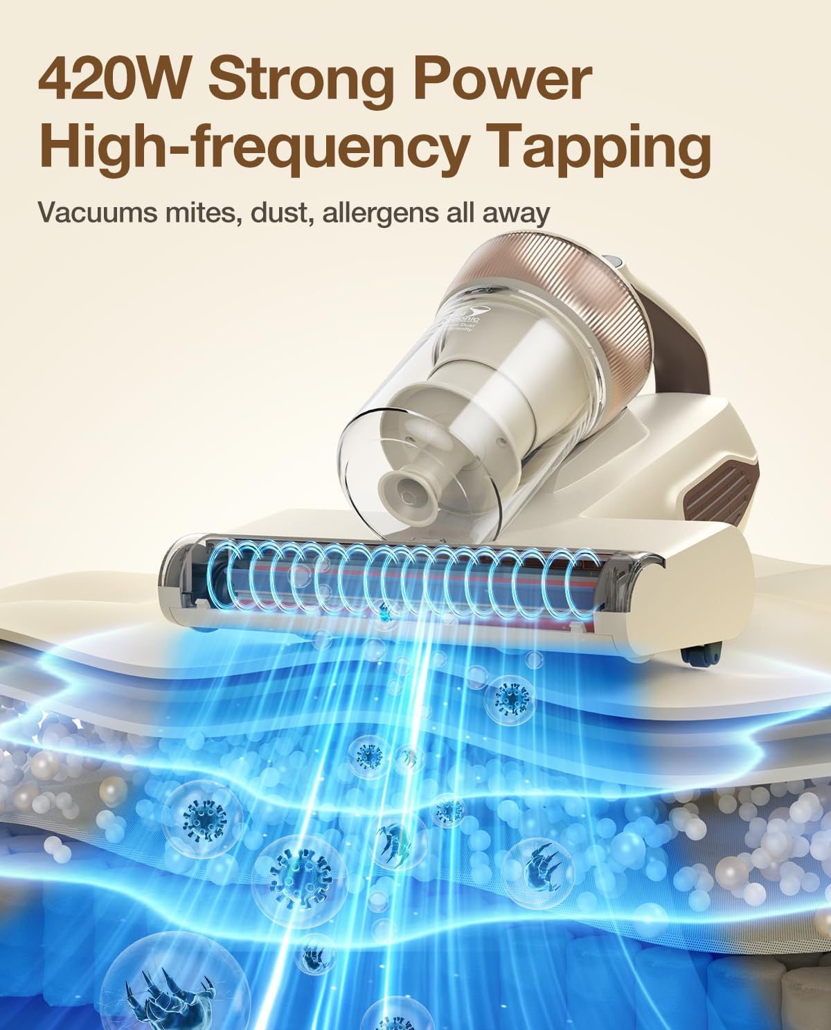 Jimmy Mattress Vacuum Cleaner, Bed Vacuum with UV & Ultrasound, High Heating, Smart Dust Sensor, 15Kpa Powerful Suction, Lightweight, Deep Clean Dust and Pet Hair in One Go(BX6 Lite, Corded)