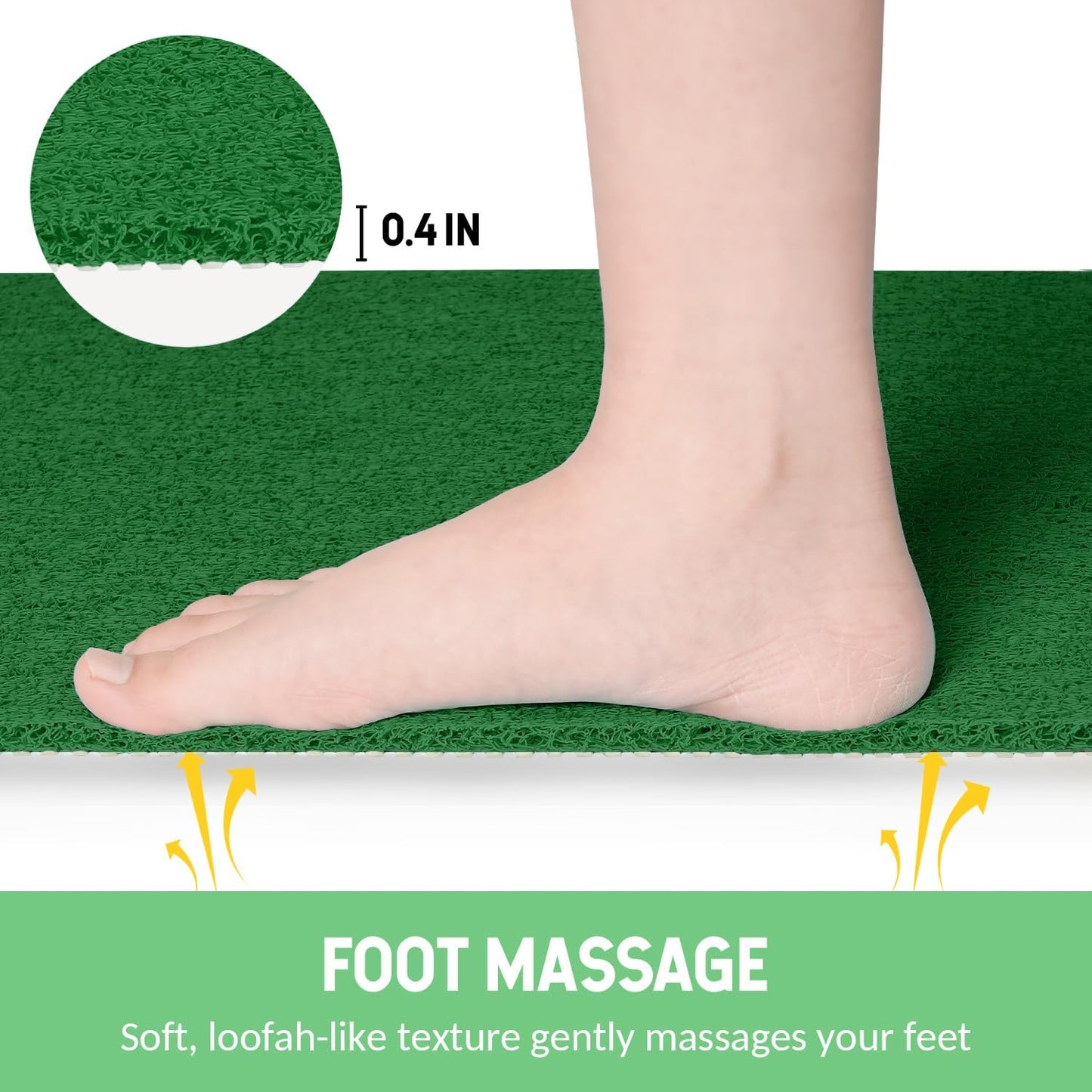 Non-Slip Bathtub Mat, Anti Slip Shower Mat, Fast Drying Bathtub Mats, Foot Scrubber Mat, Anti Slip Mat for Tub, Floor, Bathroom, Kitchen, Home, Hotel (Dark Green 40"×28")