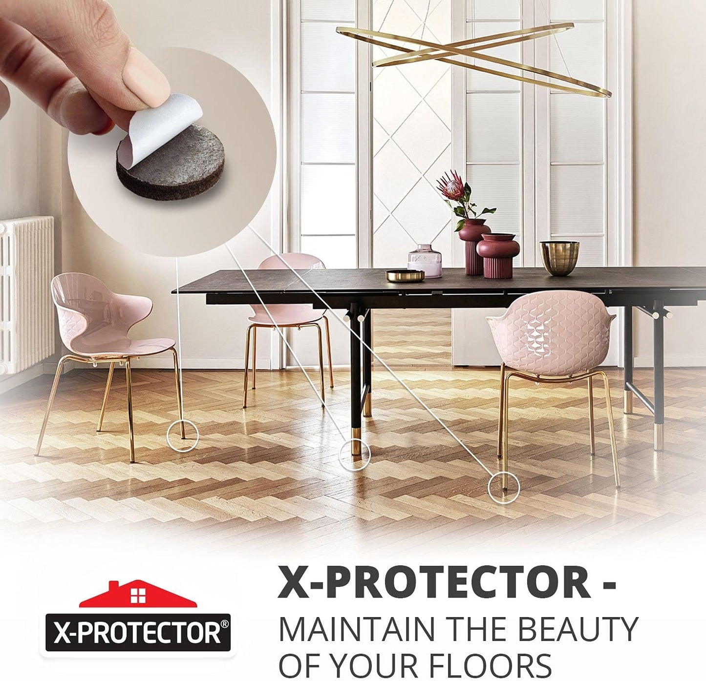 X-PROTECTOR 357 pcs Premium Huge Pack Felt Furniture Pads! Quantity of Furniture Sliders with Many Big Sizes – Your Ideal Floor Protectors. Protect Your Hardwood & Laminate Floor!