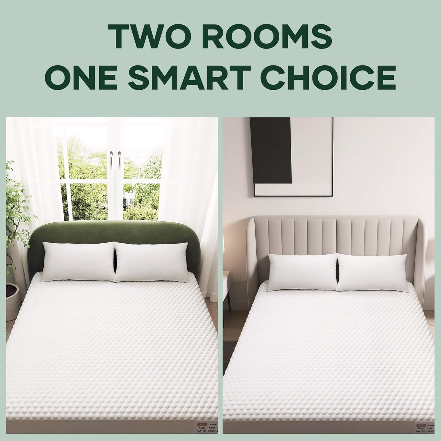 OhGeni 100% Waterproof Mattress Protector, Crib Size-2 Pack Mattress Pad, Fits 3"-6" Mattresses with Deep Pocket, Cooling, Breathable Fitted Sheets, Soft Bed Cover, Noiseless, Machine Washable