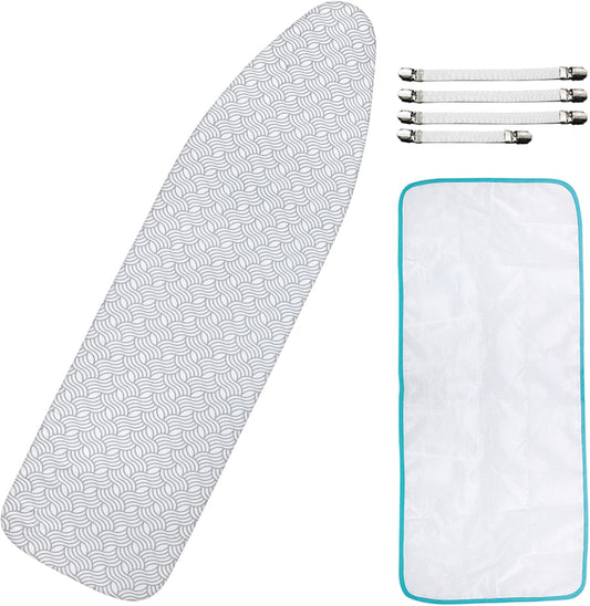Dalykate Ironing Board Cover and Pad, 15" x 54", Thick Padding, Elastic Edge, Scorch & Stain Resistant, Includes Fasteners & Mesh Cloth