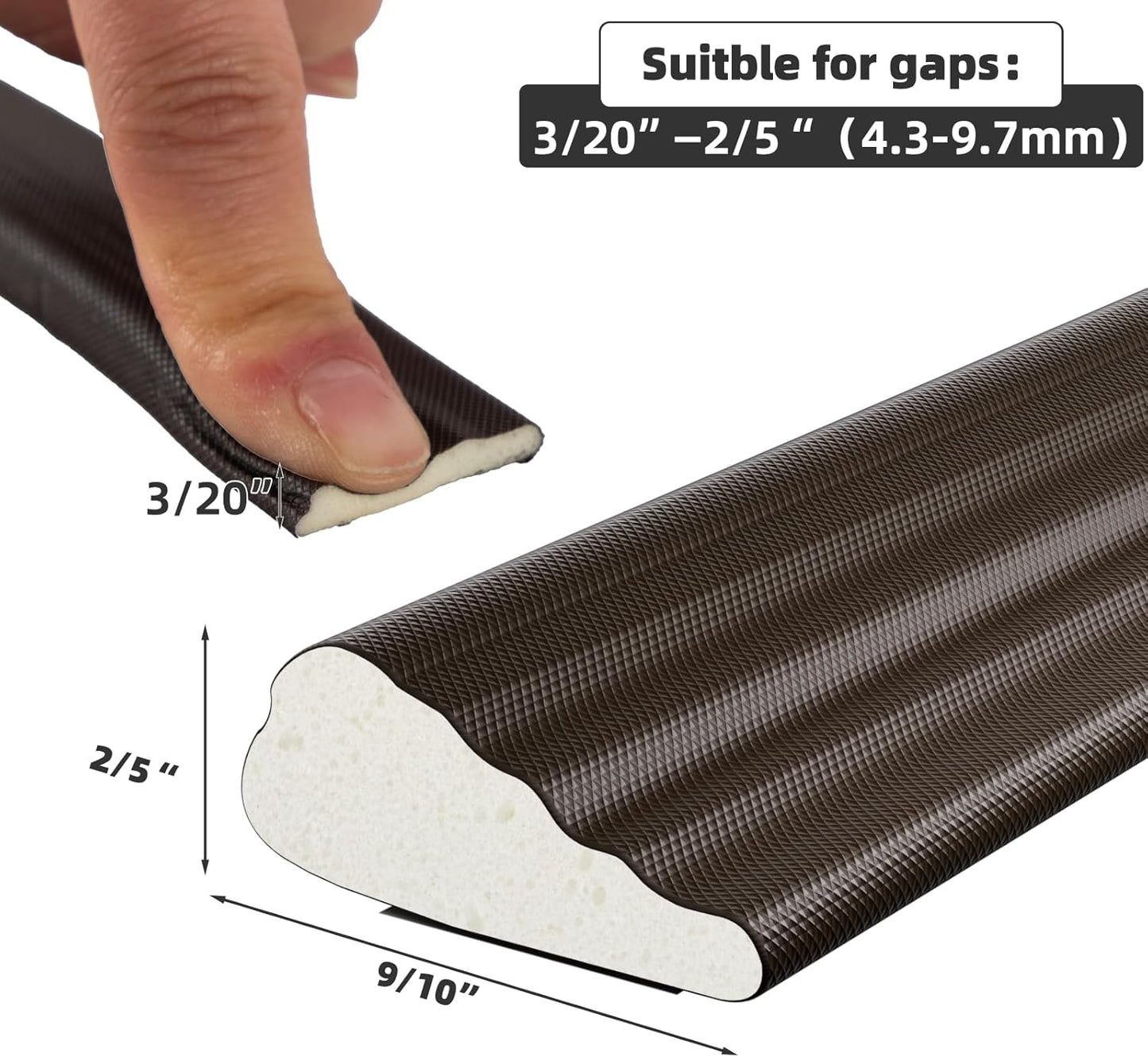 16.4 Ft Weather Stripping Seal Strip for Doors/Windows,Soundproofing Window Insulation Draft Stopper for Winter, Selfadhesive Foam Weather Strip for Door Frame,Door Gap Filler Noise Blocker(Brown)