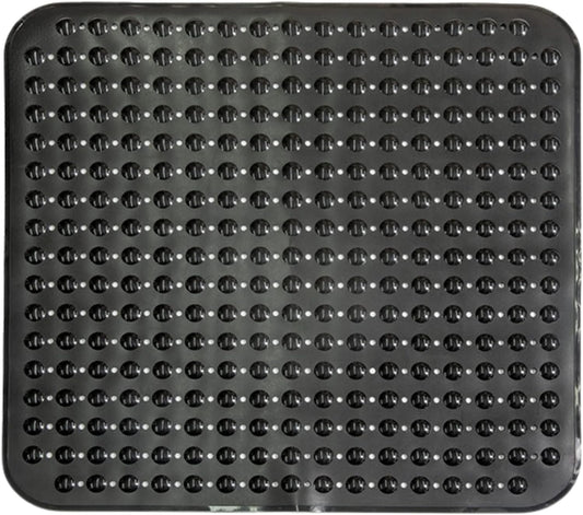 ENKOSI Extra Large Square Non Slip Shower Mat - 31 x 31-inch XL Bathroom Shower Mat - Square Shower Matts for Shower Stall Floors | Secure Suction Cups and Drain Holes (31x31 Black)